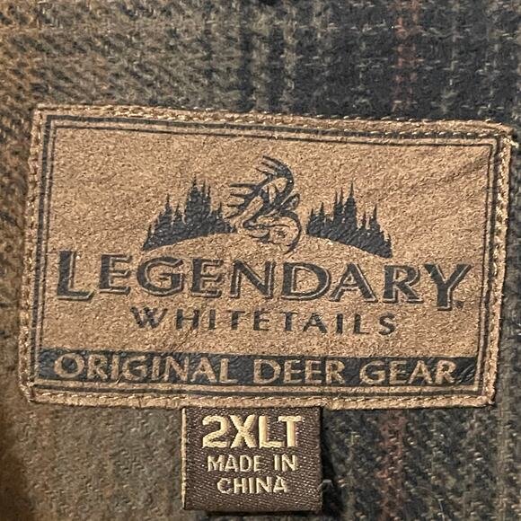 Legendary Whitetails Men’s Flannel Shacket Button Up Shirt 2XL Green Black Brown - Picture 15 of 17
